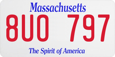 MA license plate 8UO797