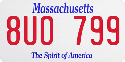 MA license plate 8UO799