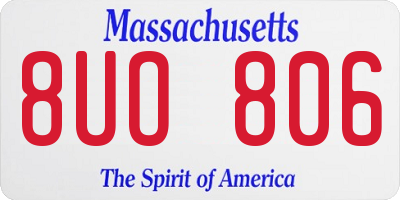 MA license plate 8UO806