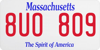 MA license plate 8UO809
