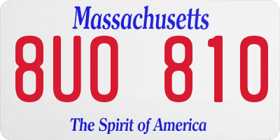 MA license plate 8UO810