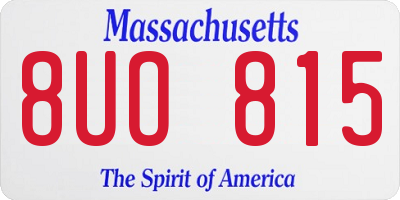 MA license plate 8UO815