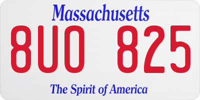 MA license plate 8UO825