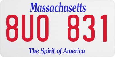 MA license plate 8UO831