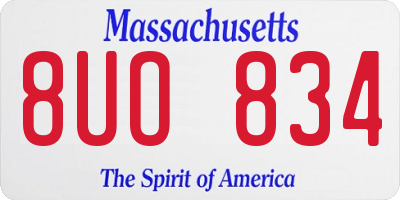 MA license plate 8UO834