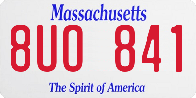 MA license plate 8UO841