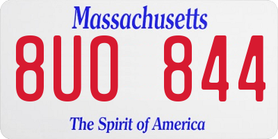 MA license plate 8UO844
