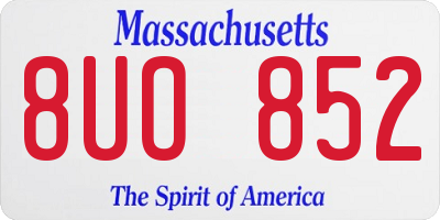 MA license plate 8UO852