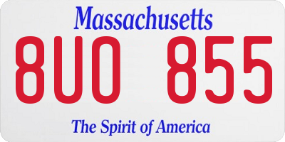 MA license plate 8UO855