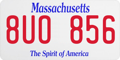 MA license plate 8UO856