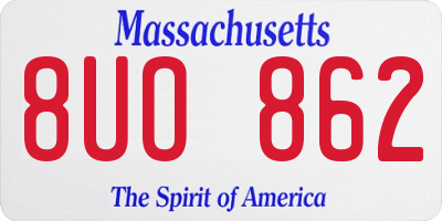 MA license plate 8UO862