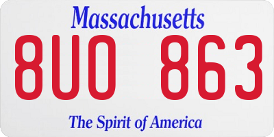 MA license plate 8UO863