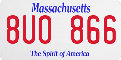 MA license plate 8UO866