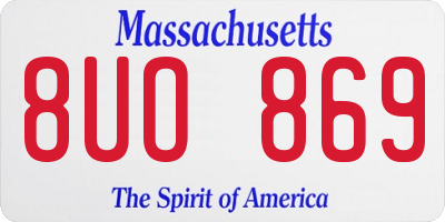 MA license plate 8UO869