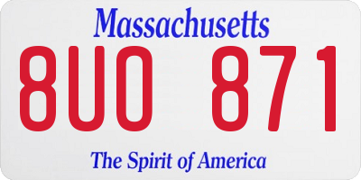 MA license plate 8UO871