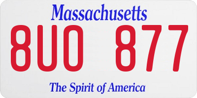 MA license plate 8UO877