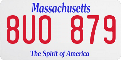 MA license plate 8UO879