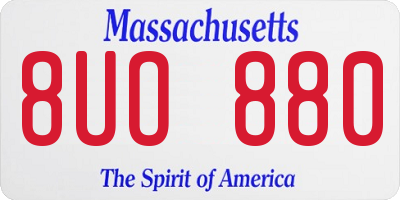 MA license plate 8UO880