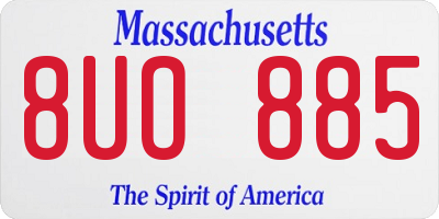 MA license plate 8UO885