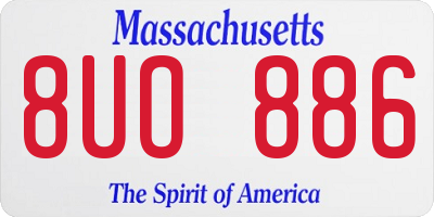 MA license plate 8UO886