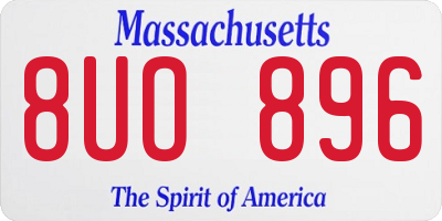 MA license plate 8UO896