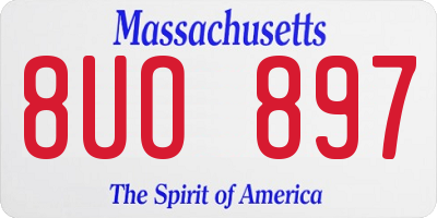 MA license plate 8UO897