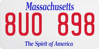 MA license plate 8UO898
