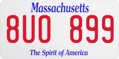 MA license plate 8UO899