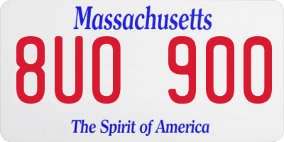 MA license plate 8UO900