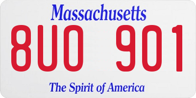 MA license plate 8UO901