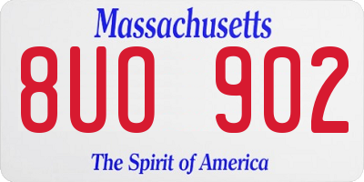 MA license plate 8UO902
