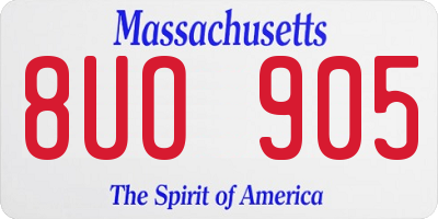 MA license plate 8UO905