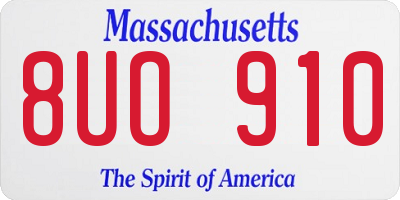 MA license plate 8UO910