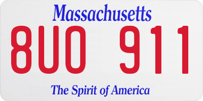 MA license plate 8UO911