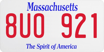 MA license plate 8UO921