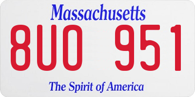 MA license plate 8UO951