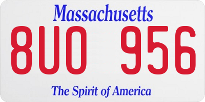MA license plate 8UO956
