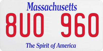 MA license plate 8UO960