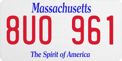 MA license plate 8UO961