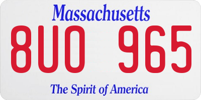 MA license plate 8UO965