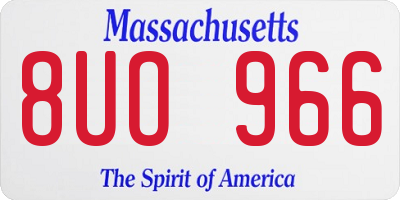 MA license plate 8UO966