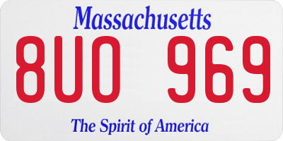 MA license plate 8UO969