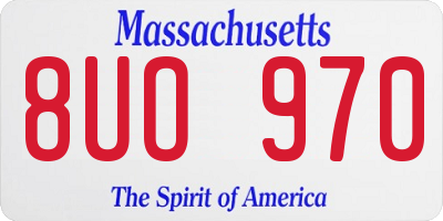MA license plate 8UO970