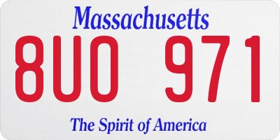 MA license plate 8UO971