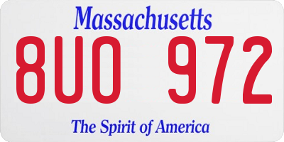 MA license plate 8UO972
