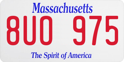 MA license plate 8UO975