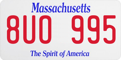 MA license plate 8UO995
