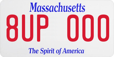 MA license plate 8UP000