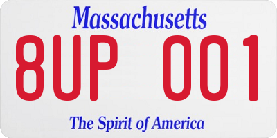 MA license plate 8UP001