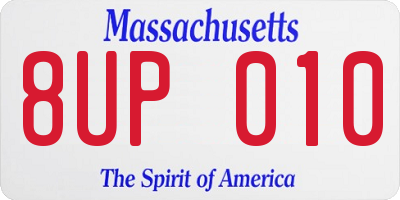 MA license plate 8UP010